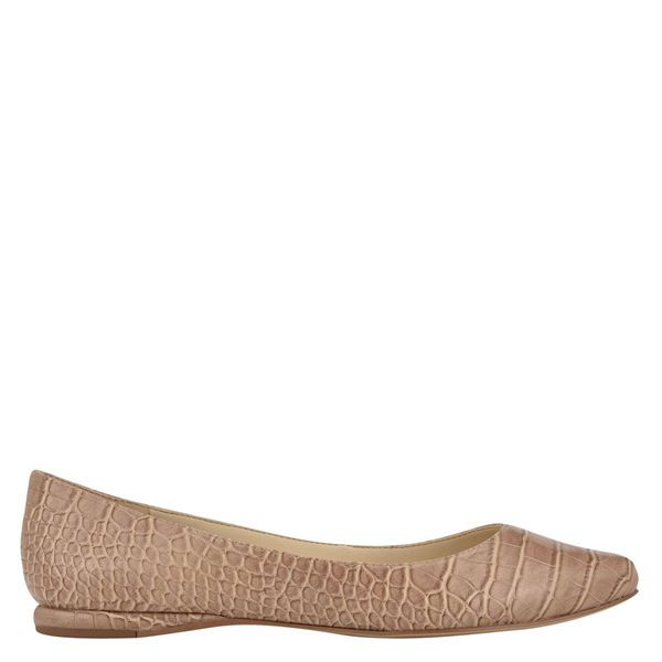 Nine West Speakup Almond Toe Brown Flats | South Africa 48C06-2D63